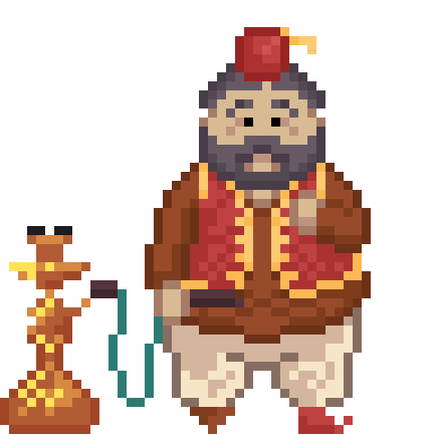 Merchant smokes Shisha